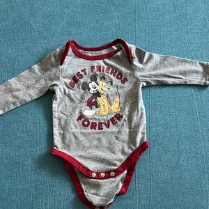 Disney Gray and Red Bodysuit with Mickey Mouse Graphics